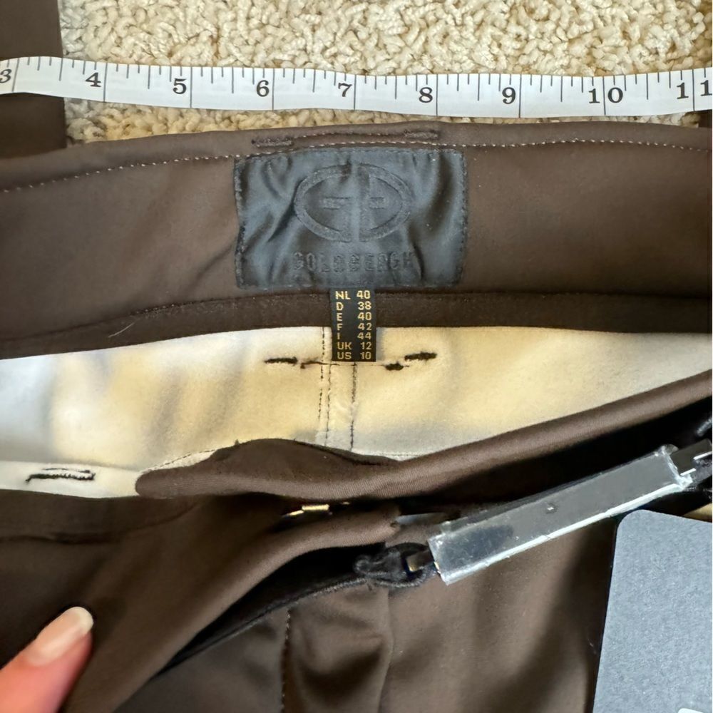 Goldbergh Paris Belted Dark Brown Slim-leg Stirrup Ski Pants NWT US 10 - Picture 4 of 8